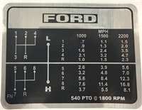 New Ford/NH 4000, 4100, 4600, 8-Speed Transmission Shift Pattern Decal C5NN7B292FN (60664)