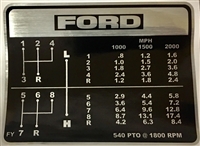 New Ford/NH 2000 2600 3000, 8-Speed Transmission Shift Pattern Decal C5NN7B292FY C5NN7B292F (60672)